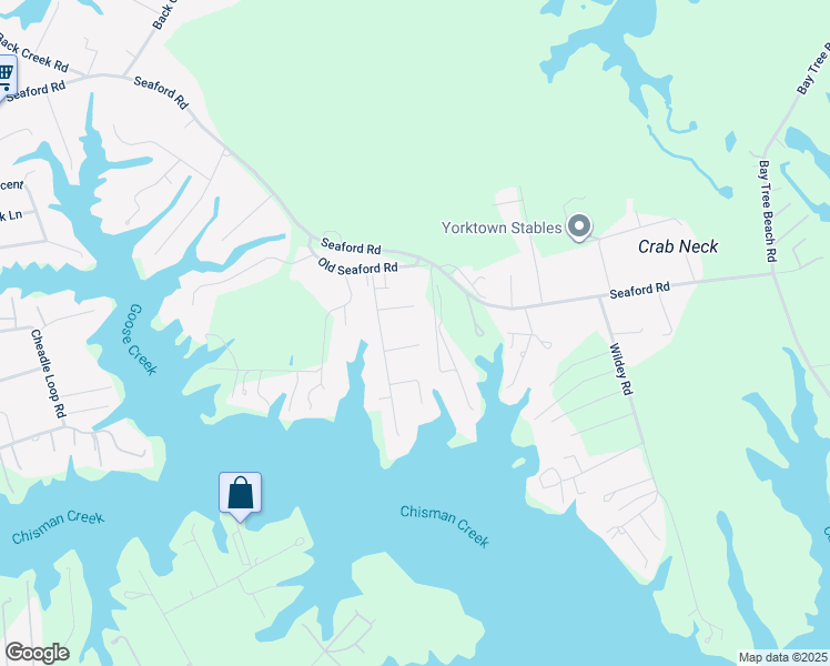 map of restaurants, bars, coffee shops, grocery stores, and more near 105 Charles Circle in Seaford
