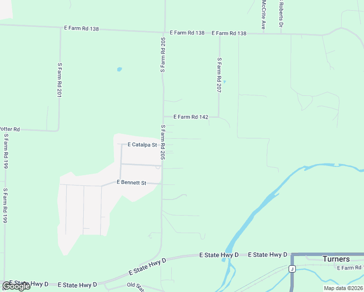 map of restaurants, bars, coffee shops, grocery stores, and more near 1190 North Farm Road 205 in Greene County