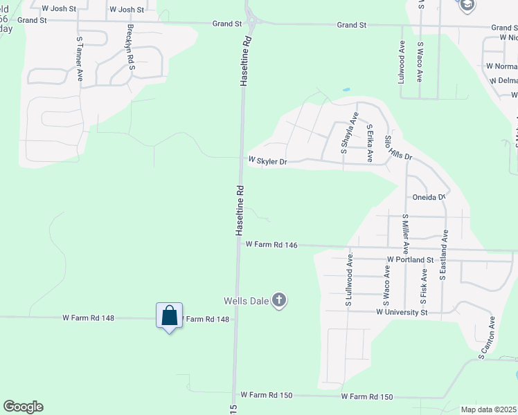 map of restaurants, bars, coffee shops, grocery stores, and more near 1492 South Farm Road 115 in Springfield