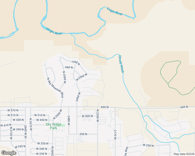 map of restaurants, bars, coffee shops, grocery stores, and more near 2261 1050 North in Hurricane