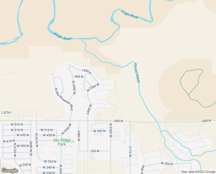 map of restaurants, bars, coffee shops, grocery stores, and more near 2287 West 1050 North in Hurricane