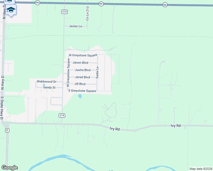 map of restaurants, bars, coffee shops, grocery stores, and more near 328 Sadie Lane in Webb City