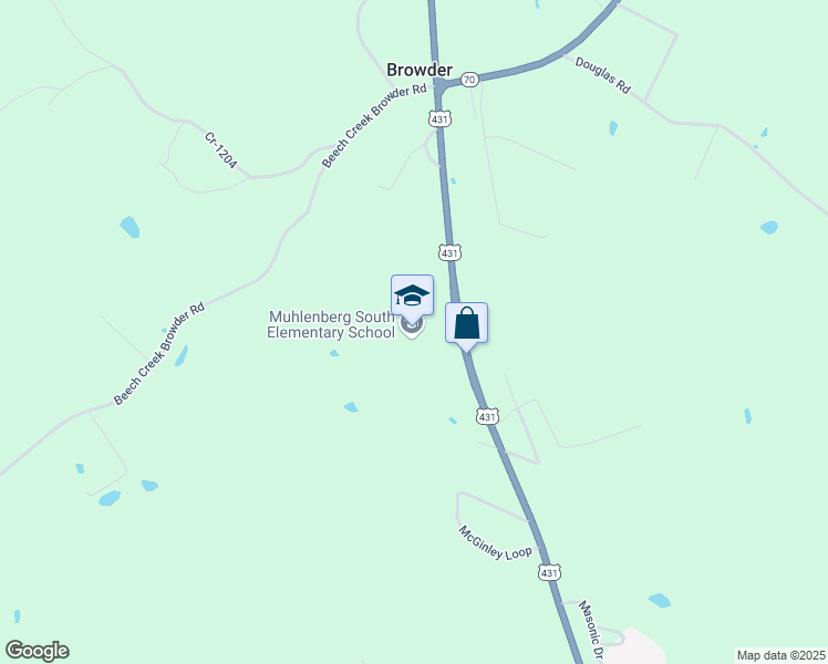 map of restaurants, bars, coffee shops, grocery stores, and more near 2005 U.S. 431 in Beechmont