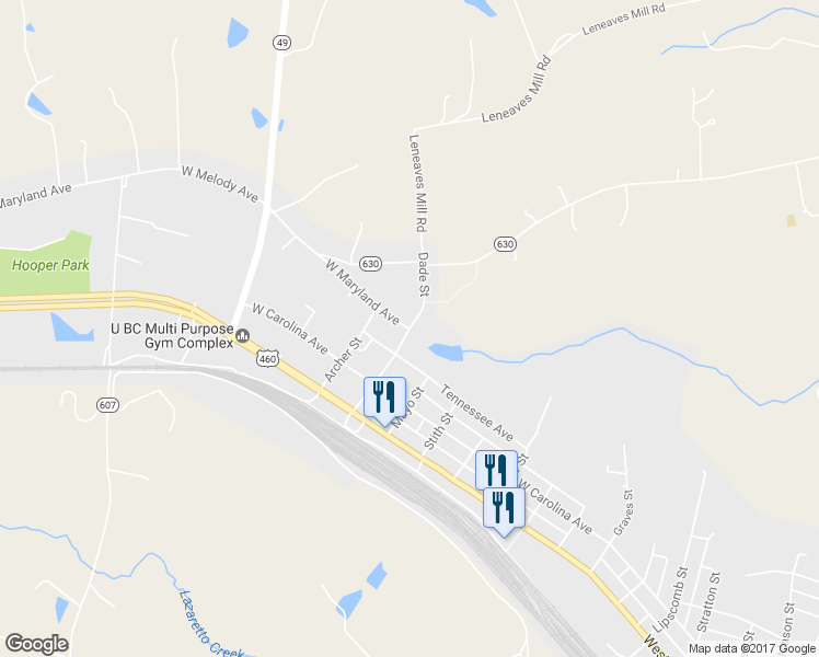 map of restaurants, bars, coffee shops, grocery stores, and more near West Maryland Avenue in Crewe
