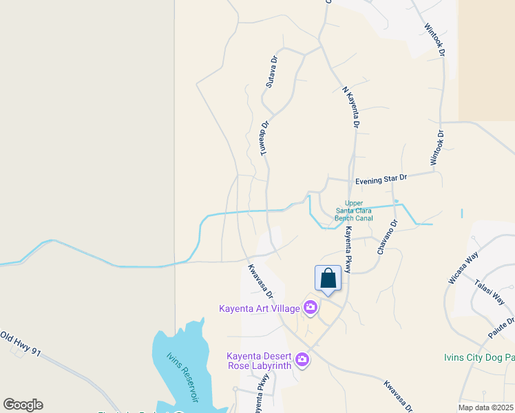 map of restaurants, bars, coffee shops, grocery stores, and more near 1183 Tuweap Drive in Ivins
