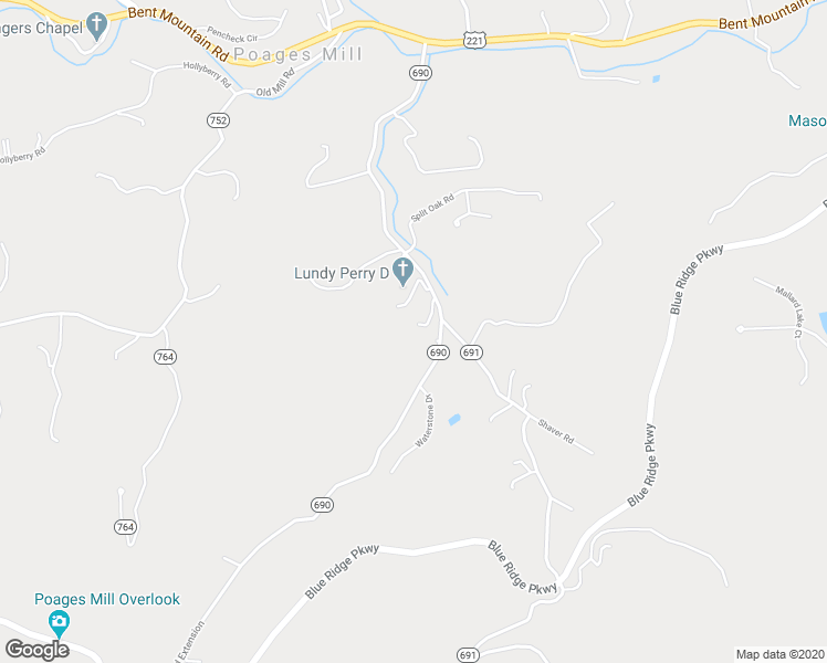 map of restaurants, bars, coffee shops, grocery stores, and more near 6681 Poage Valley Road Extension in Roanoke