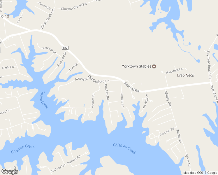 map of restaurants, bars, coffee shops, grocery stores, and more near 109 Crockett Road in Seaford