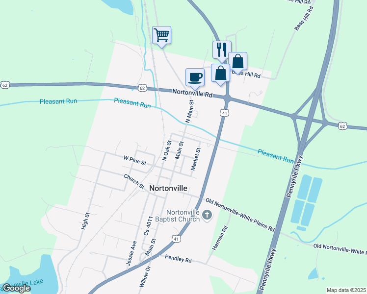 map of restaurants, bars, coffee shops, grocery stores, and more near in Nortonville