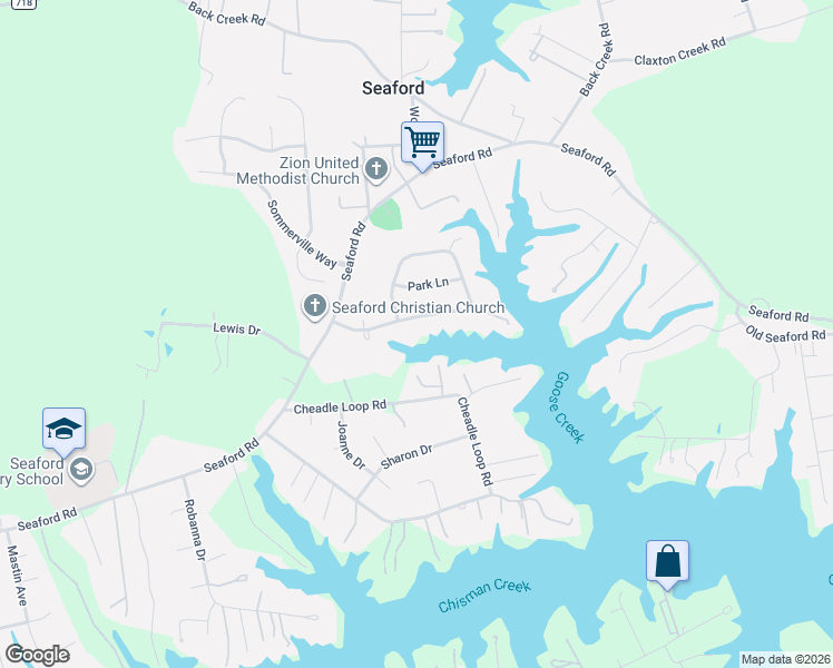 map of restaurants, bars, coffee shops, grocery stores, and more near 200 Dawson Drive in Seaford