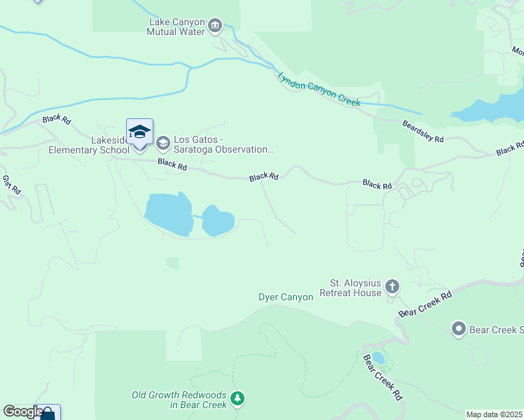 map of restaurants, bars, coffee shops, grocery stores, and more near 19240 Black Road in Los Gatos