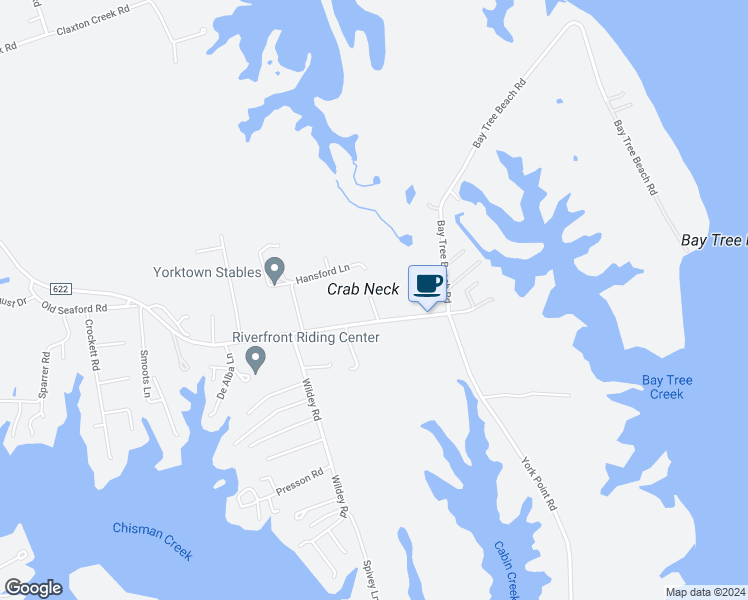 map of restaurants, bars, coffee shops, grocery stores, and more near 4001 Seaford Road in Seaford