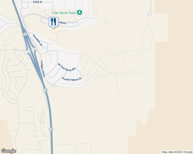 map of restaurants, bars, coffee shops, grocery stores, and more near Ledges Parkway in St. George