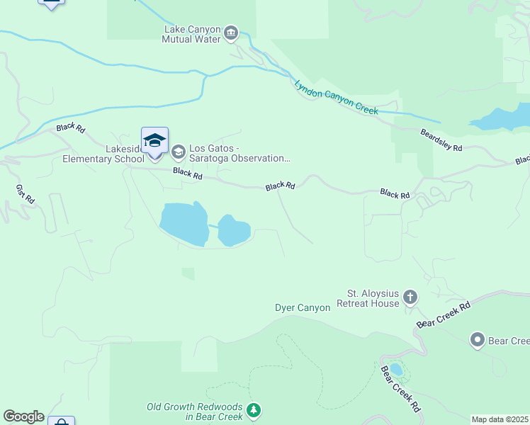 map of restaurants, bars, coffee shops, grocery stores, and more near 19240 Black Road in Los Gatos