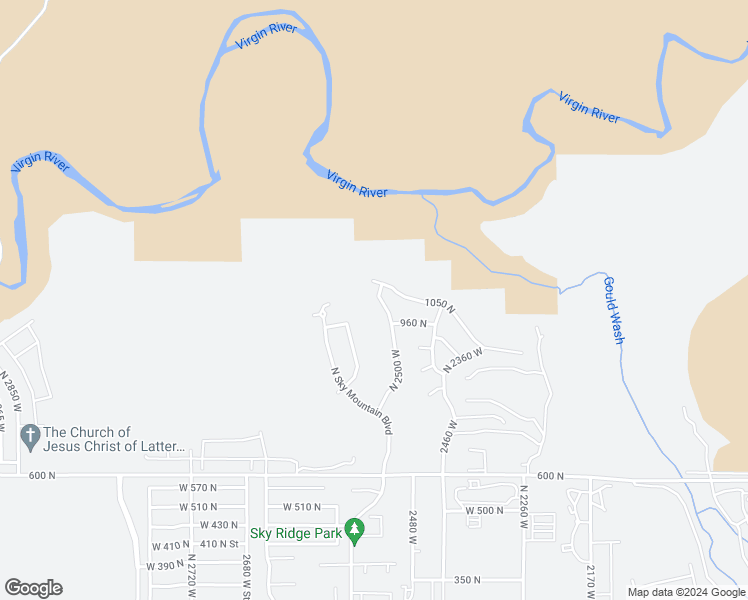 map of restaurants, bars, coffee shops, grocery stores, and more near 1005 North 2500 West in Hurricane