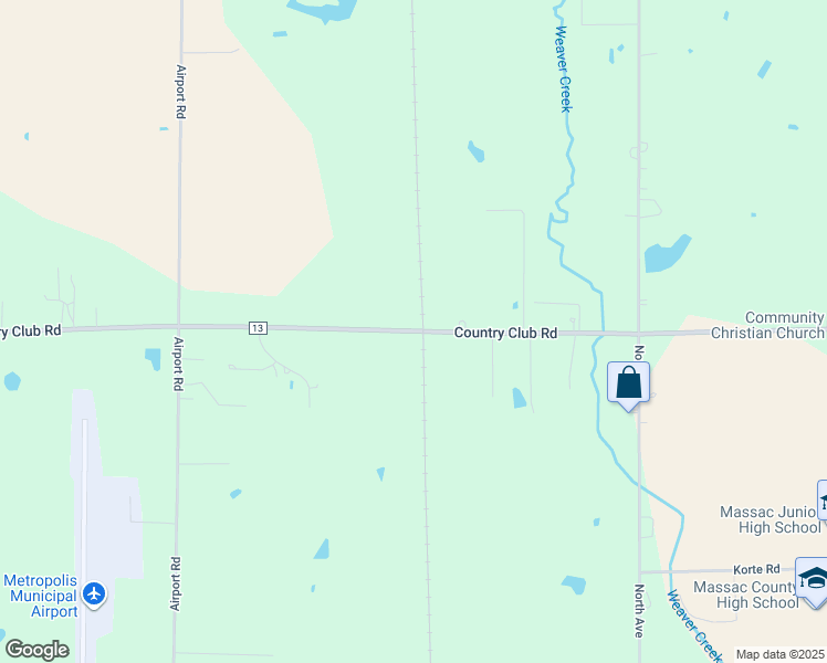 map of restaurants, bars, coffee shops, grocery stores, and more near 1014 Country Club Road in Metropolis
