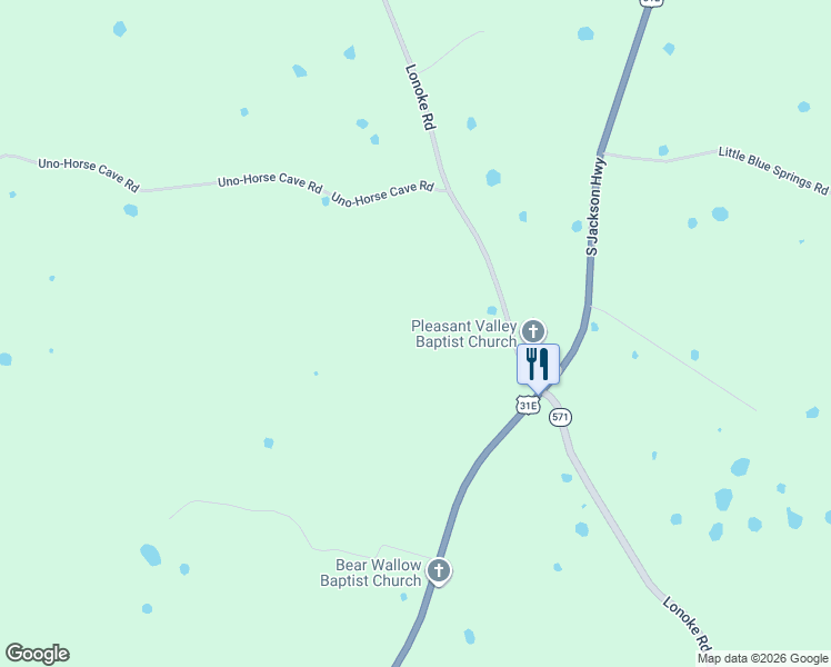 map of restaurants, bars, coffee shops, grocery stores, and more near 6015 Lonoke Road in Horse Cave