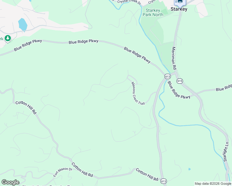 map of restaurants, bars, coffee shops, grocery stores, and more near 7044 Mountain Spring Trail in Roanoke