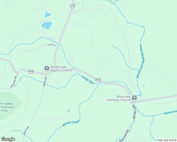 map of restaurants, bars, coffee shops, grocery stores, and more near 868-878 Den Hill Road in Christiansburg