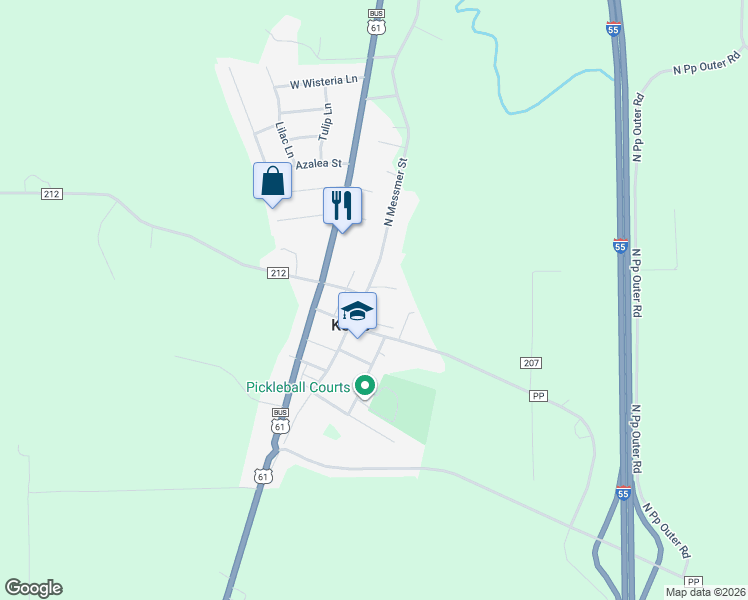 map of restaurants, bars, coffee shops, grocery stores, and more near 220 Mill Road in Kelso