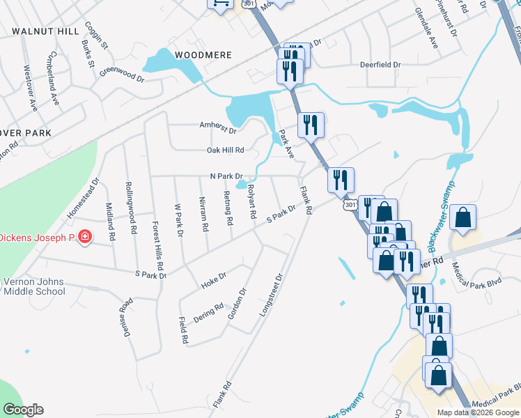 map of restaurants, bars, coffee shops, grocery stores, and more near in Petersburg