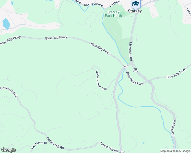 map of restaurants, bars, coffee shops, grocery stores, and more near 7016 Mountain Spring Trail in Roanoke