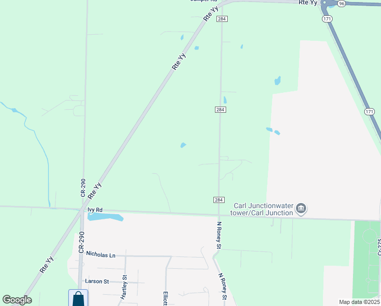 map of restaurants, bars, coffee shops, grocery stores, and more near 9251 County Road 284 in Carl Junction