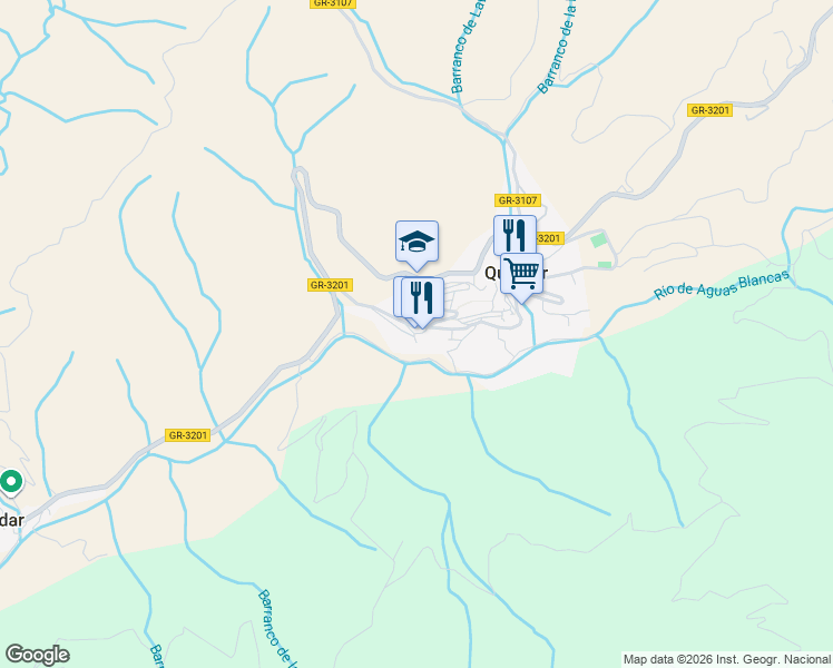 map of restaurants, bars, coffee shops, grocery stores, and more near in Aguas Blancas