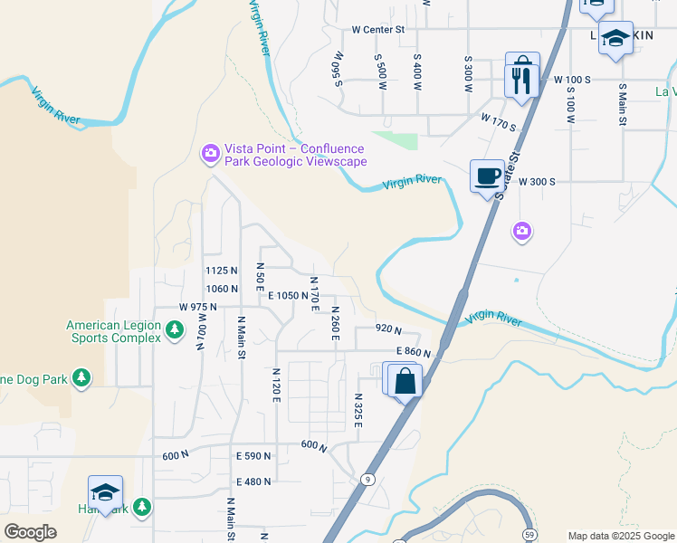 map of restaurants, bars, coffee shops, grocery stores, and more near Florence Circle in Hurricane