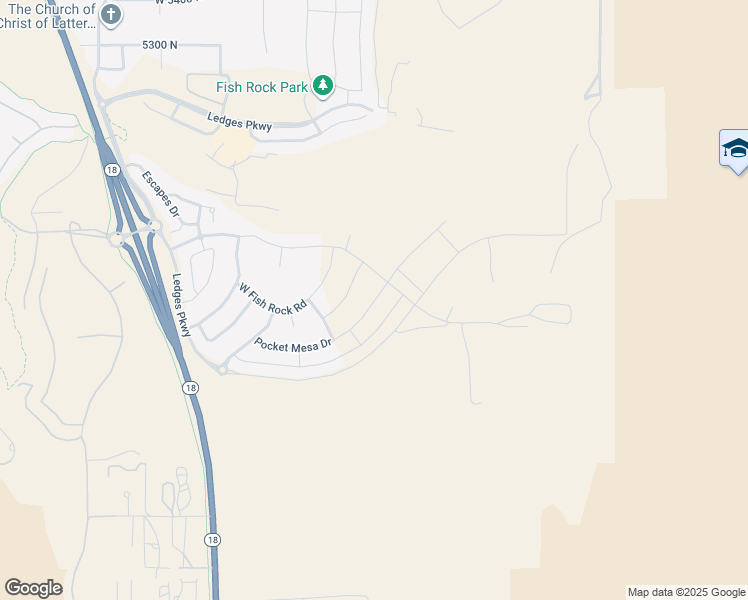 map of restaurants, bars, coffee shops, grocery stores, and more near Pocket Mesa Drive in St. George