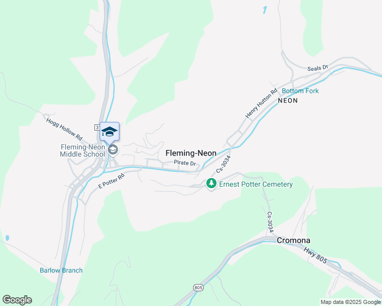 map of restaurants, bars, coffee shops, grocery stores, and more near in Fleming-Neon