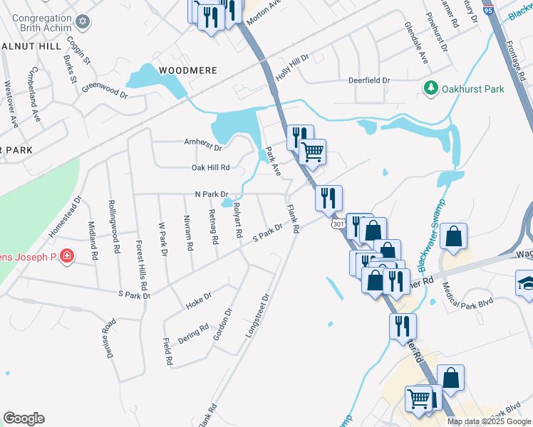 map of restaurants, bars, coffee shops, grocery stores, and more near 2821 Trarich Road in Petersburg