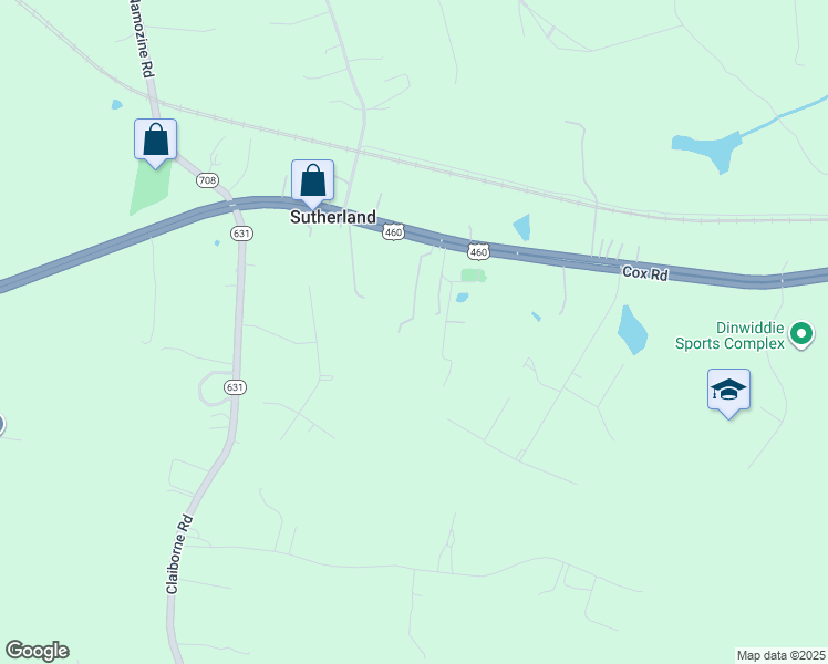 map of restaurants, bars, coffee shops, grocery stores, and more near 20209 Cox Road in Sutherland