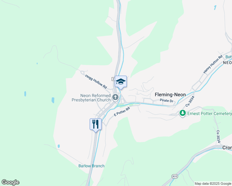 map of restaurants, bars, coffee shops, grocery stores, and more near 2nd Street in Fleming-Neon