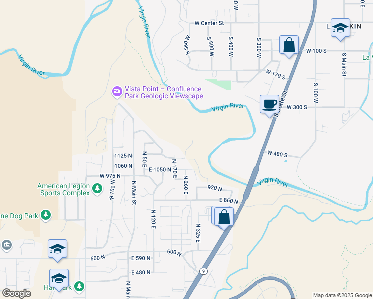 map of restaurants, bars, coffee shops, grocery stores, and more near Florence Circle in Hurricane