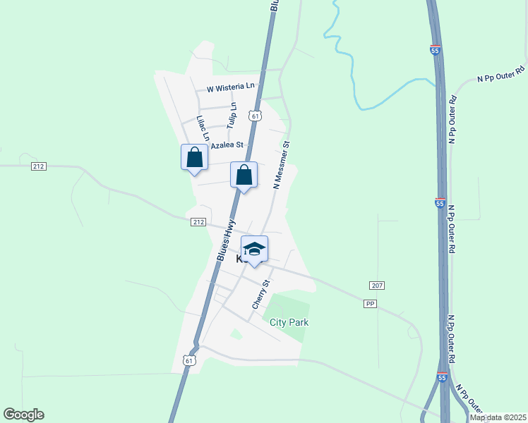 map of restaurants, bars, coffee shops, grocery stores, and more near 129 North Messmer Street in Scott City