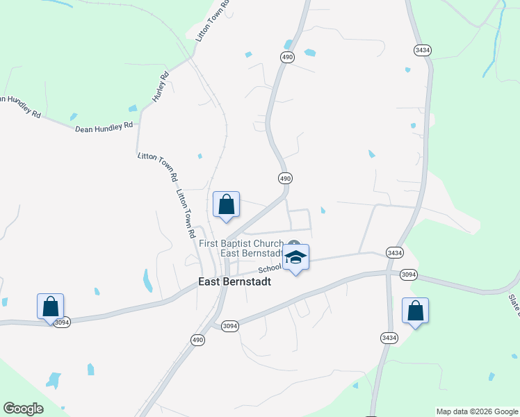 map of restaurants, bars, coffee shops, grocery stores, and more near 27 Victory Street in East Bernstadt