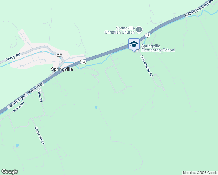 map of restaurants, bars, coffee shops, grocery stores, and more near 521 Montclair Circle Road in Tazewell