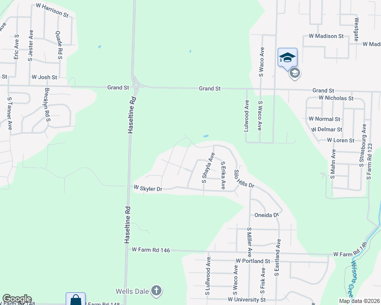 map of restaurants, bars, coffee shops, grocery stores, and more near 4942 Silo Hills Drive in Springfield