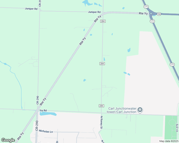 map of restaurants, bars, coffee shops, grocery stores, and more near 9251 County Road 284 in Carl Junction