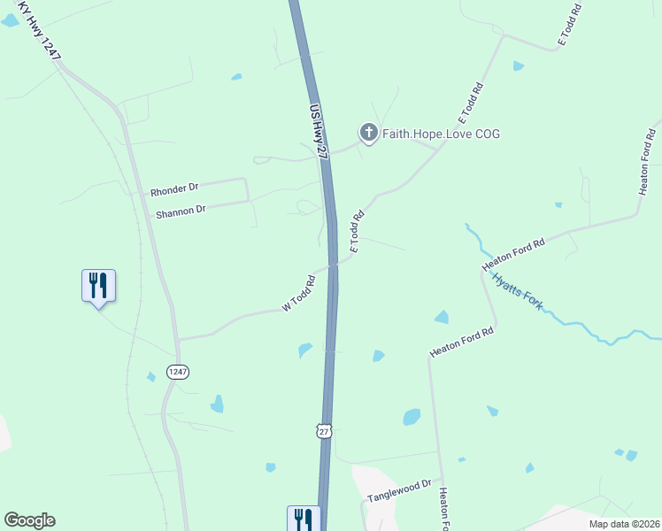 map of restaurants, bars, coffee shops, grocery stores, and more near 53-59 E Todd Rd in Science Hill