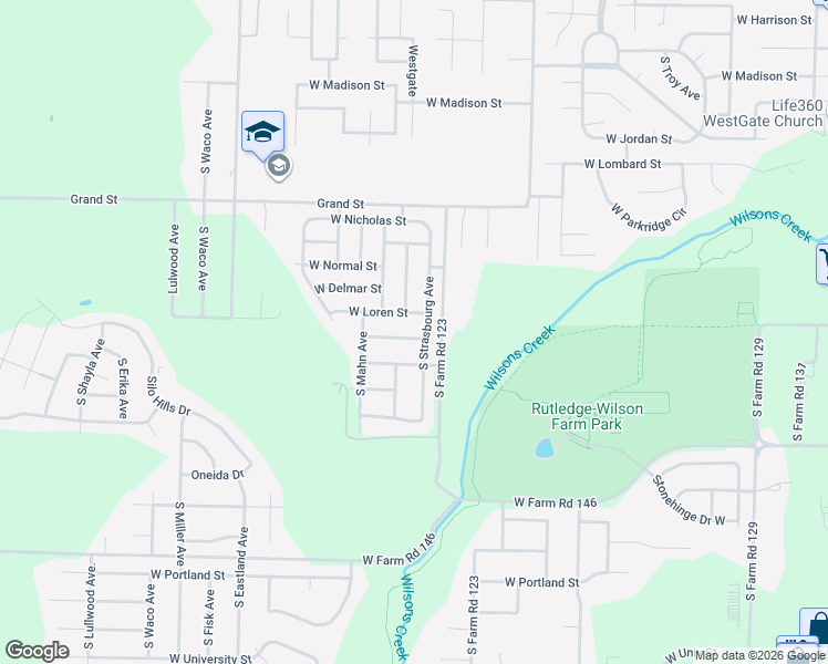 map of restaurants, bars, coffee shops, grocery stores, and more near 4337 West Catalpa Street in Springfield