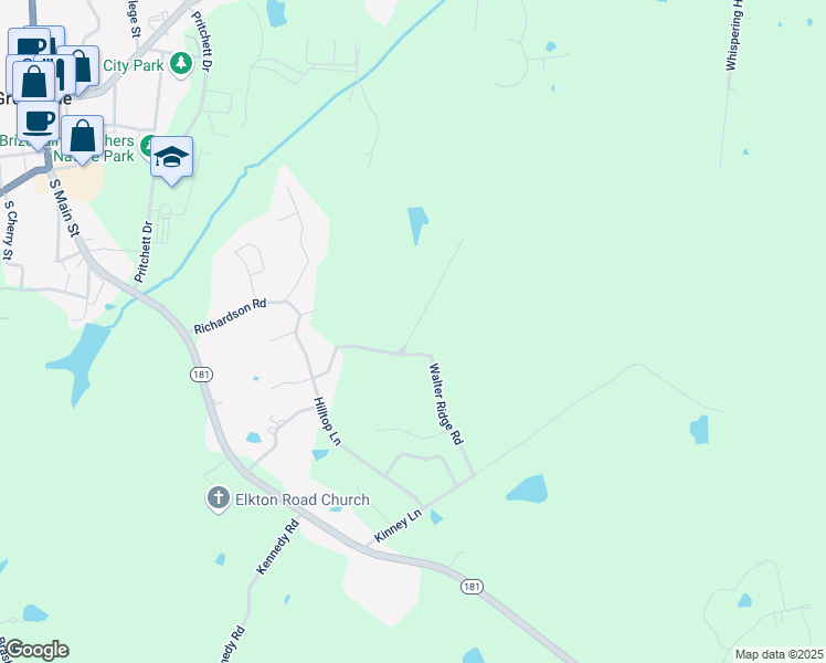 map of restaurants, bars, coffee shops, grocery stores, and more near Fox Run in Greenville