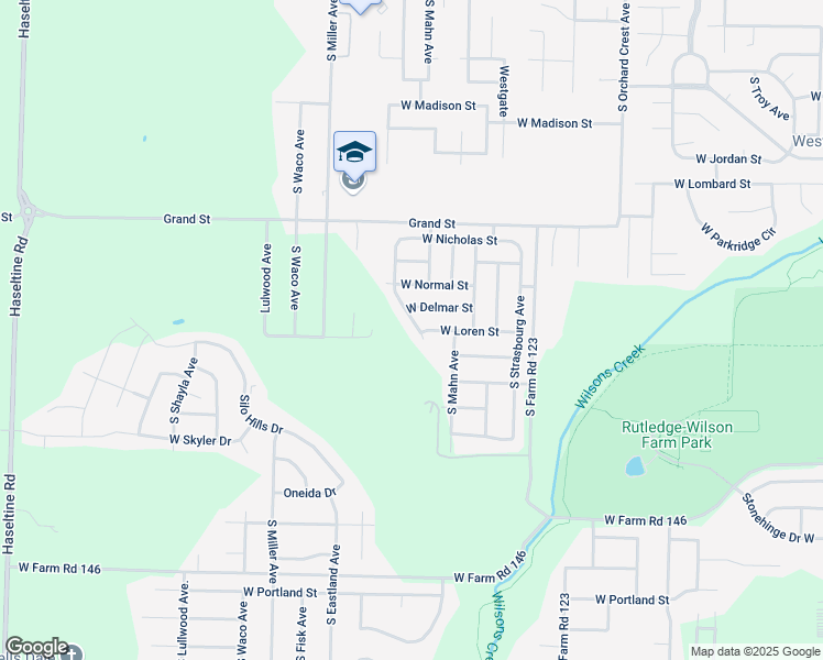 map of restaurants, bars, coffee shops, grocery stores, and more near 4426 West Loren Street in Springfield