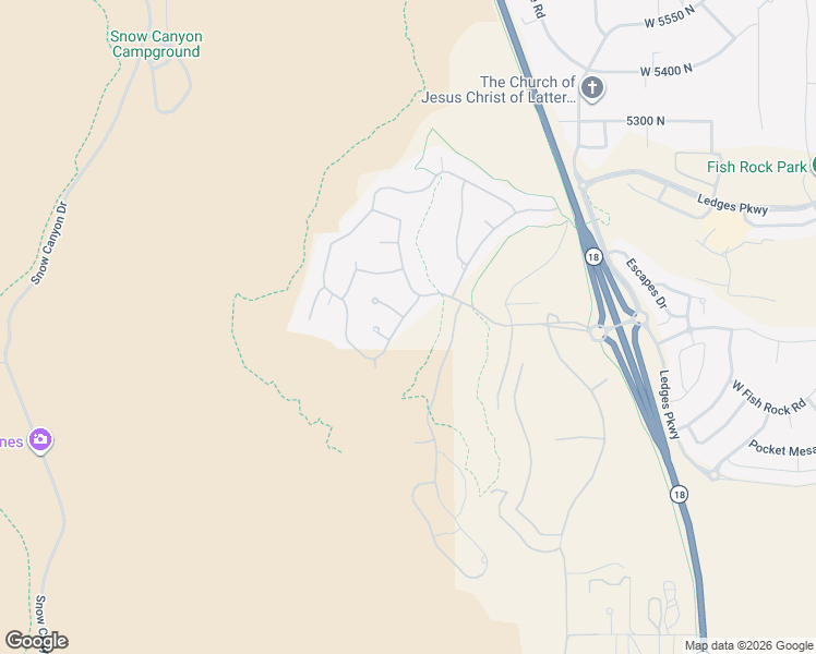 map of restaurants, bars, coffee shops, grocery stores, and more near Basalt Drive in St. George