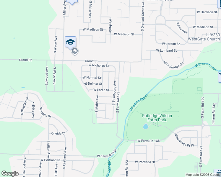 map of restaurants, bars, coffee shops, grocery stores, and more near 4337 West Catalpa Street in Springfield