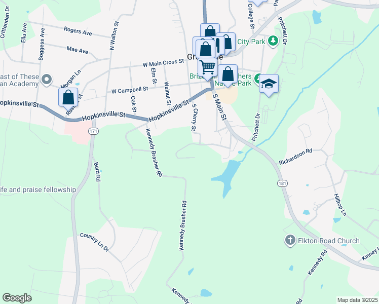 map of restaurants, bars, coffee shops, grocery stores, and more near 112 Robinwood Drive in Greenville