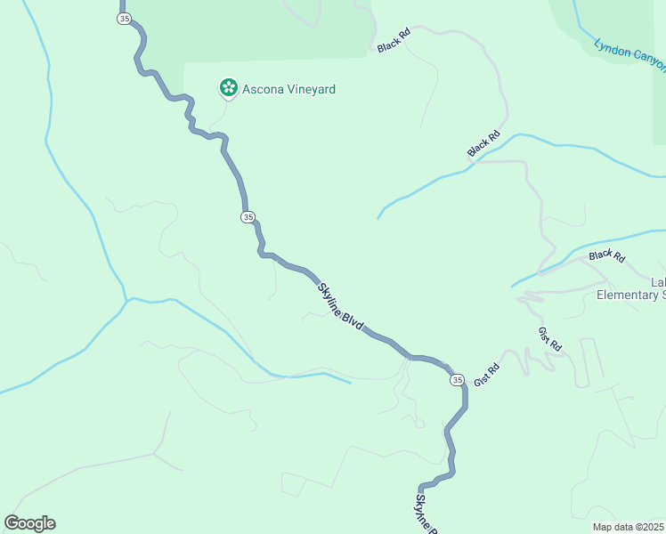 map of restaurants, bars, coffee shops, grocery stores, and more near 19030 Skyline Boulevard in Los Gatos