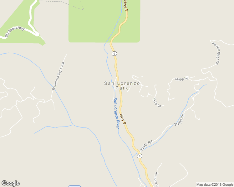 map of restaurants, bars, coffee shops, grocery stores, and more near 18755 California 9 in Boulder Creek