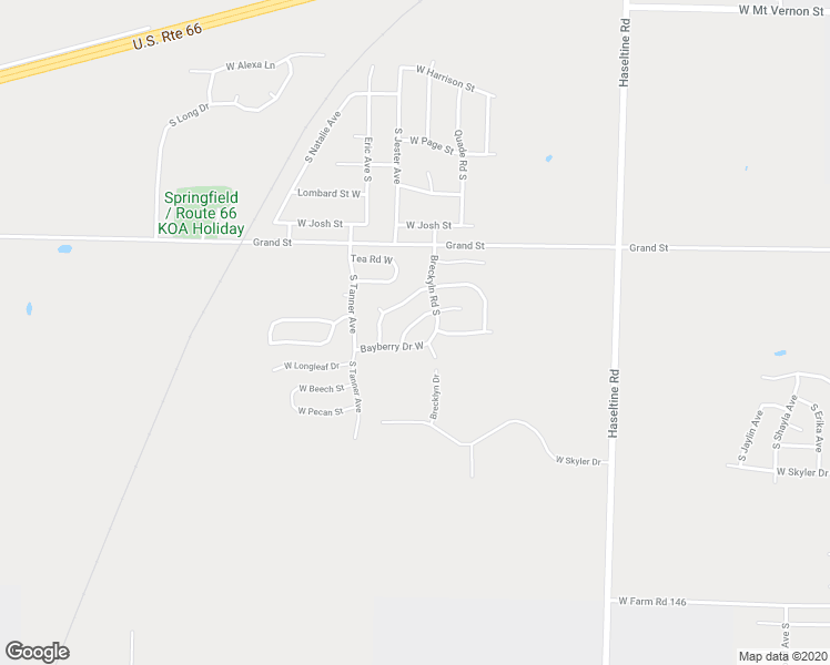 map of restaurants, bars, coffee shops, grocery stores, and more near 5450 Basswood Court West in Springfield