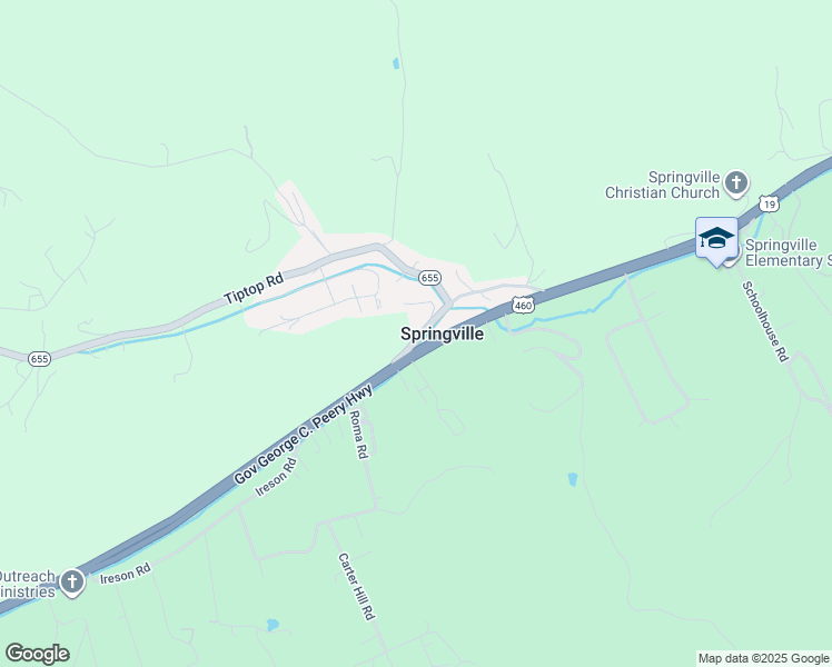 map of restaurants, bars, coffee shops, grocery stores, and more near 163 Tiptop Road in Tazewell County